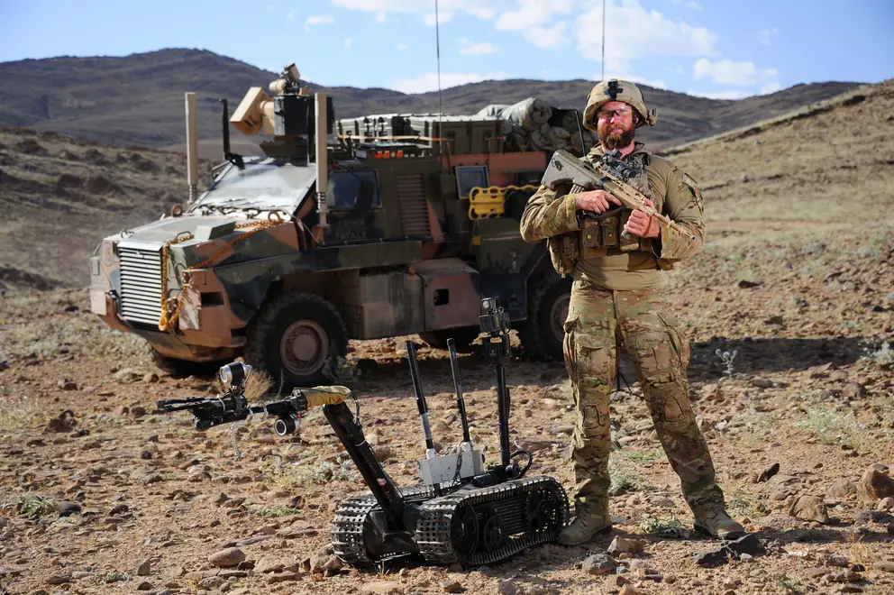 Leading Seaman Clearance Diver Michael Greenfield from Combined Team Uruzgan at Patrol Base Wali in Afghanistan